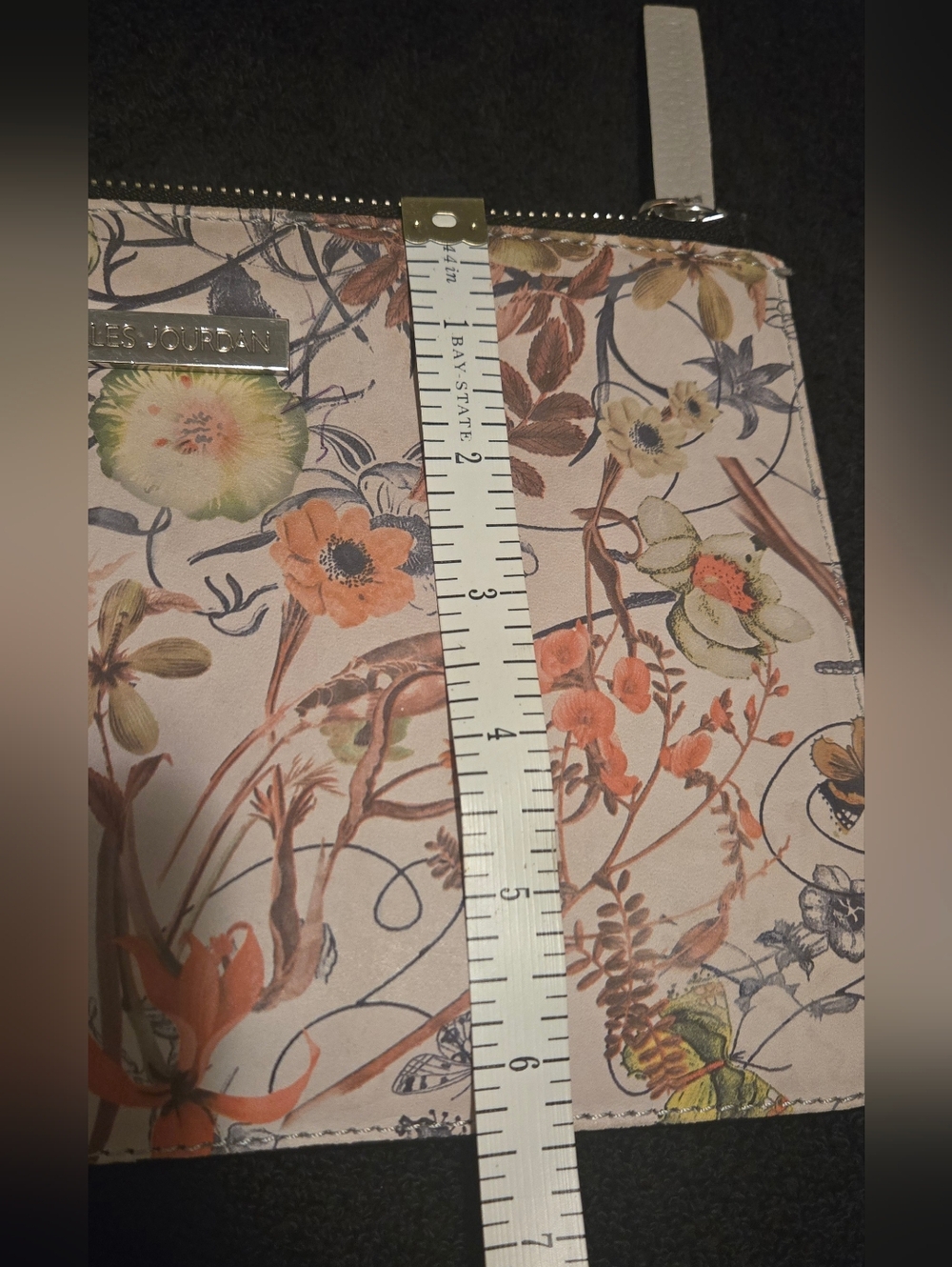 Charles Jourdan Floral Crossbody - Cream with Orange, Green, Blue Accents - Picture 4 of 9
